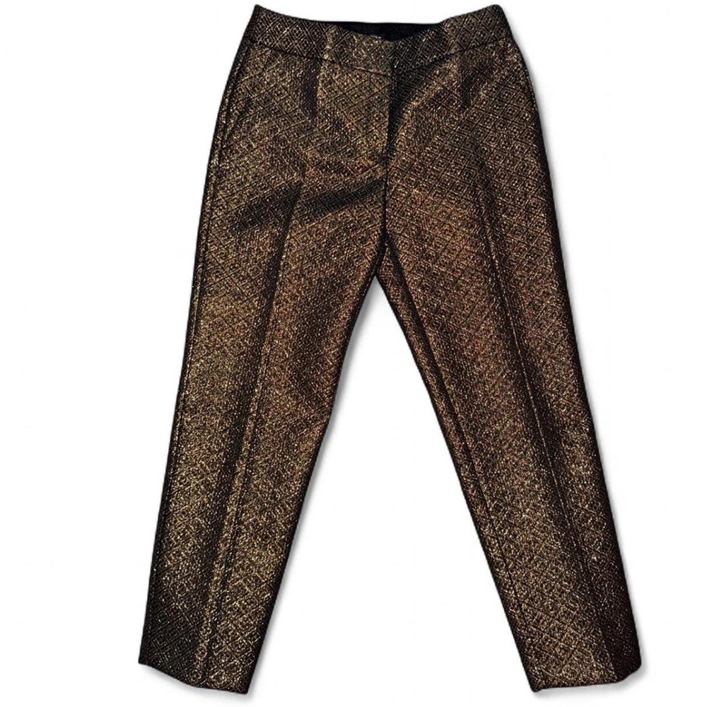 LOFT Black and Gold Textured Pants